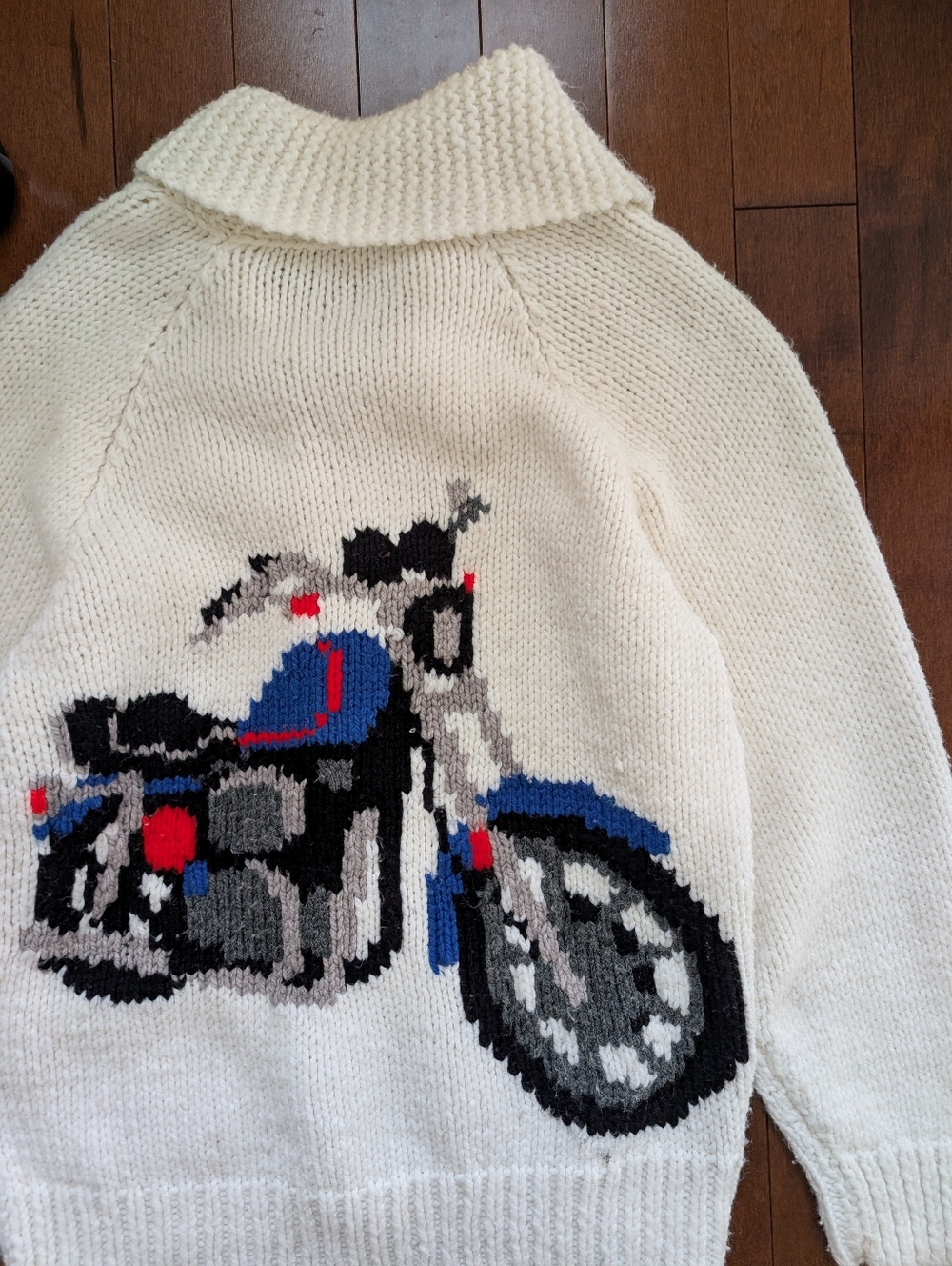 MOTORCYCLE 1950s CHUNKY HAND KNIT VINTAGE COWICHAN CARDIGAN - Picture 2 of 4